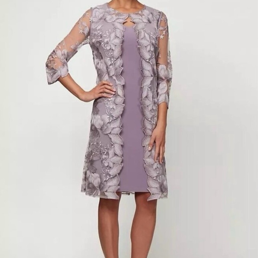Alex Evenings Smokey Orchard Floral Dress NWT